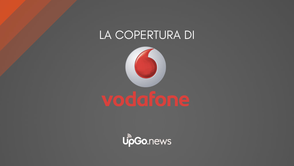 La copertura di Vodafone. Logo del gestore. Titolo dell'articolo Copertura Vodafone