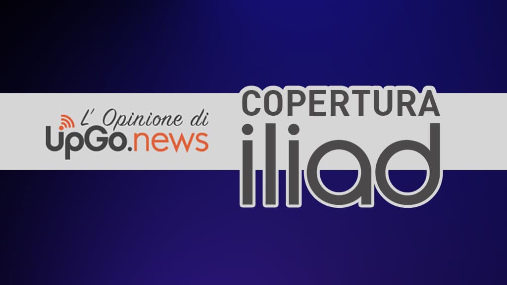 Copertura di Iliad. Logo di UpGo.news e logo di Iliad La copertura di Iliad