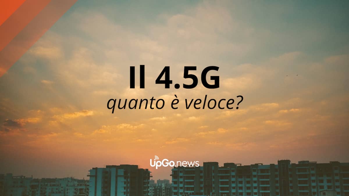 Scritta 4.5 G su uno sfondo di città 4.5 G