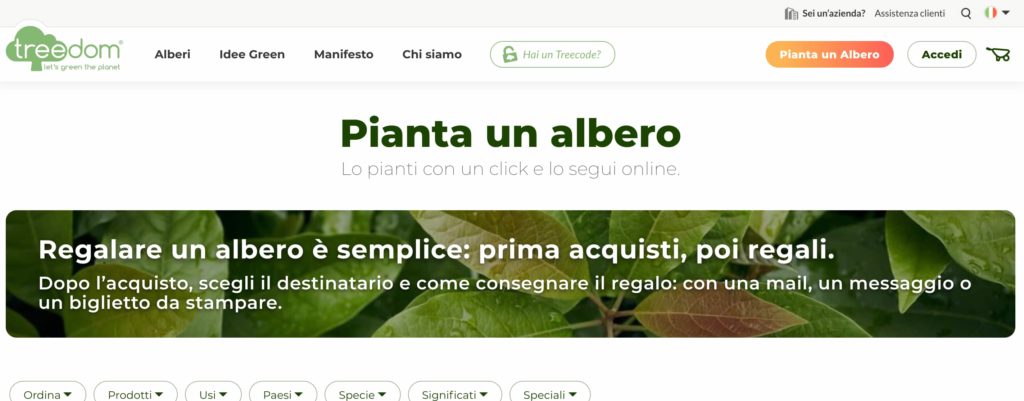 Sito Web Treedom