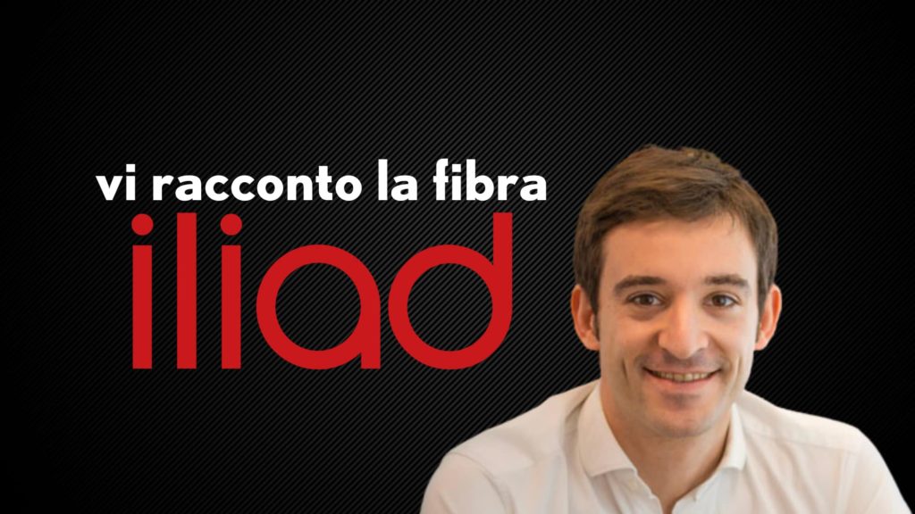 Benedetto Levi intervista. Scritta "vi racconto la fibra Iliad"