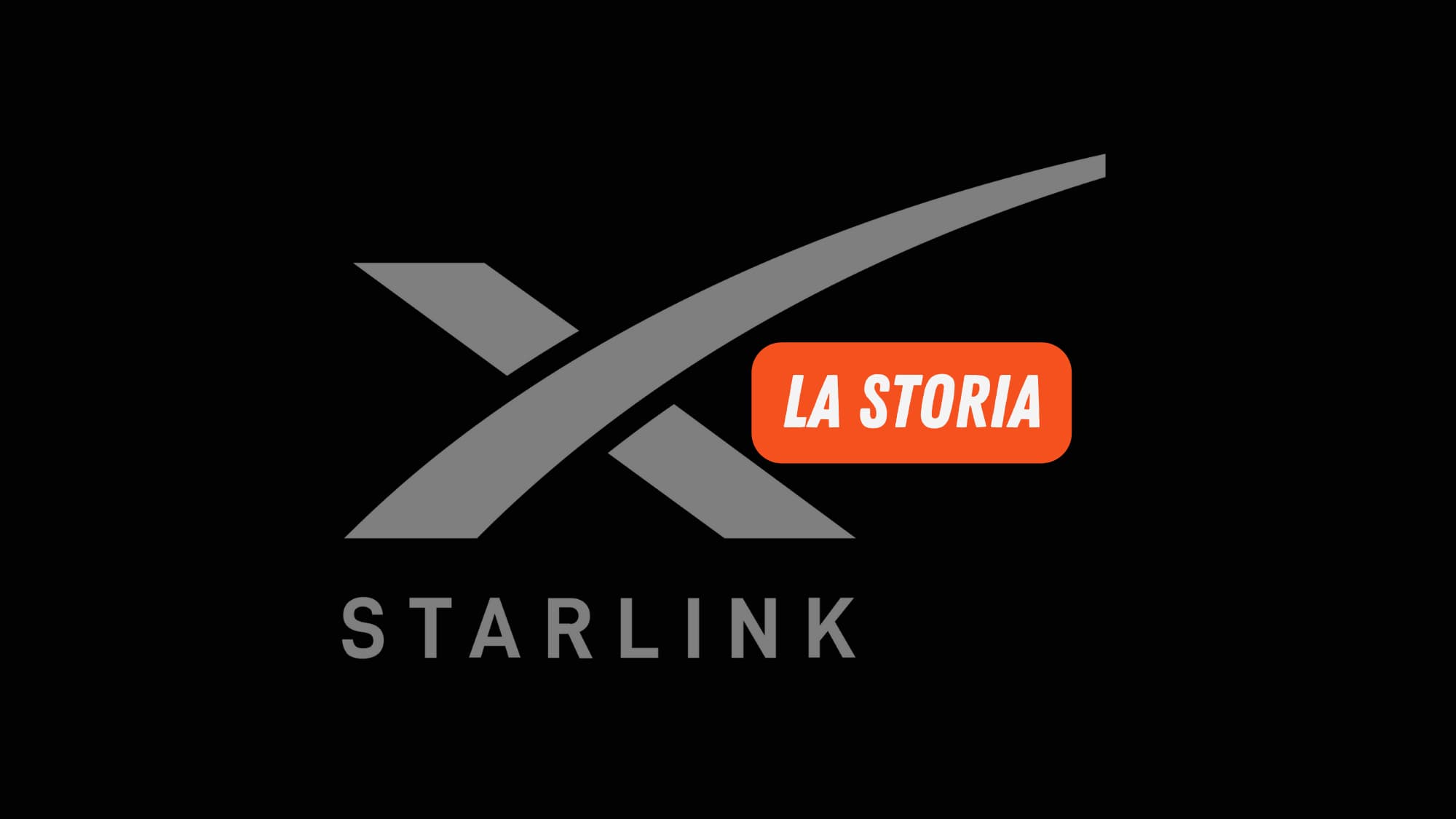 Logo di Starlink e scritta "la storia"