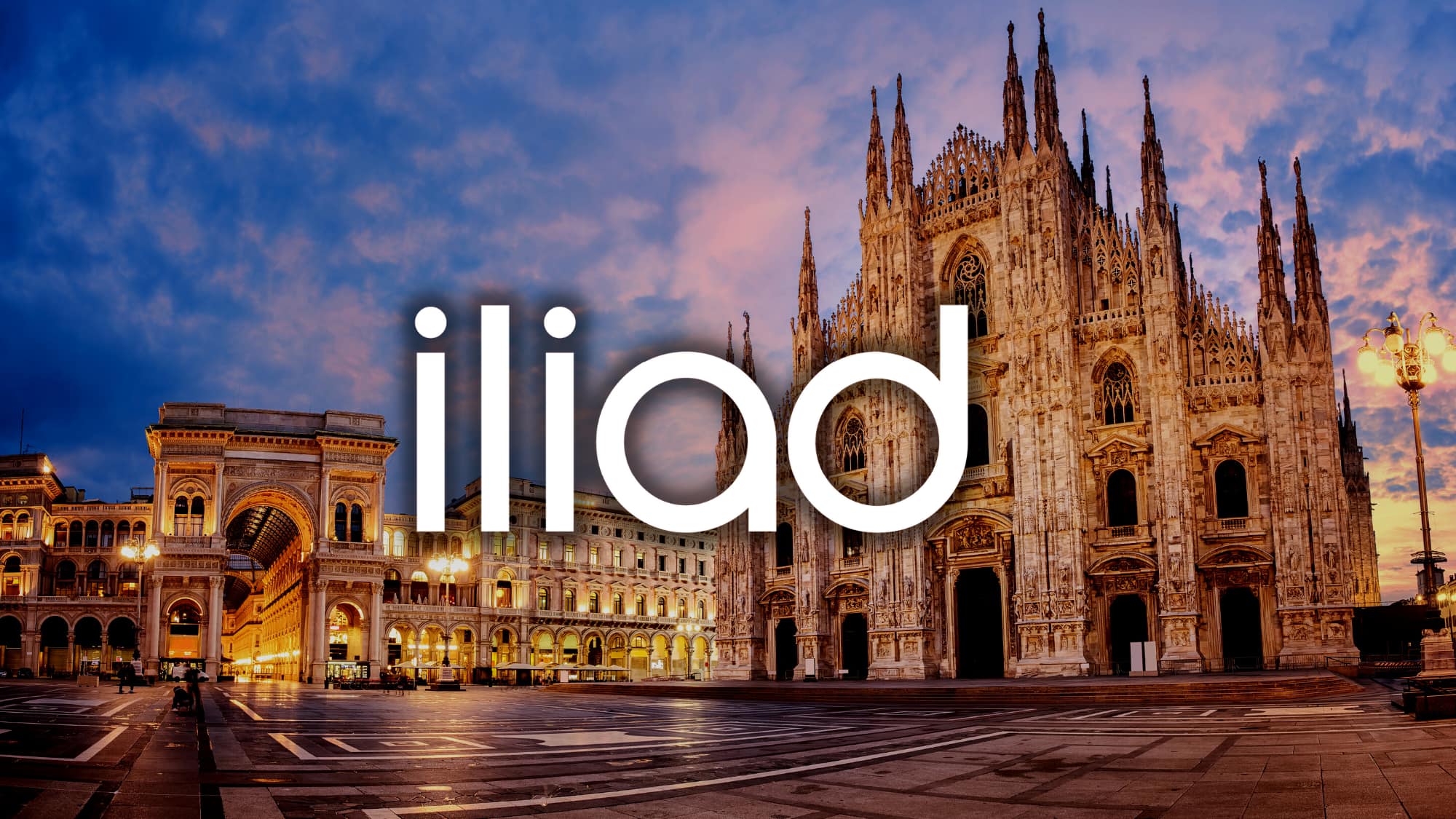 Iliad logo con immagine del Duomo di Milano