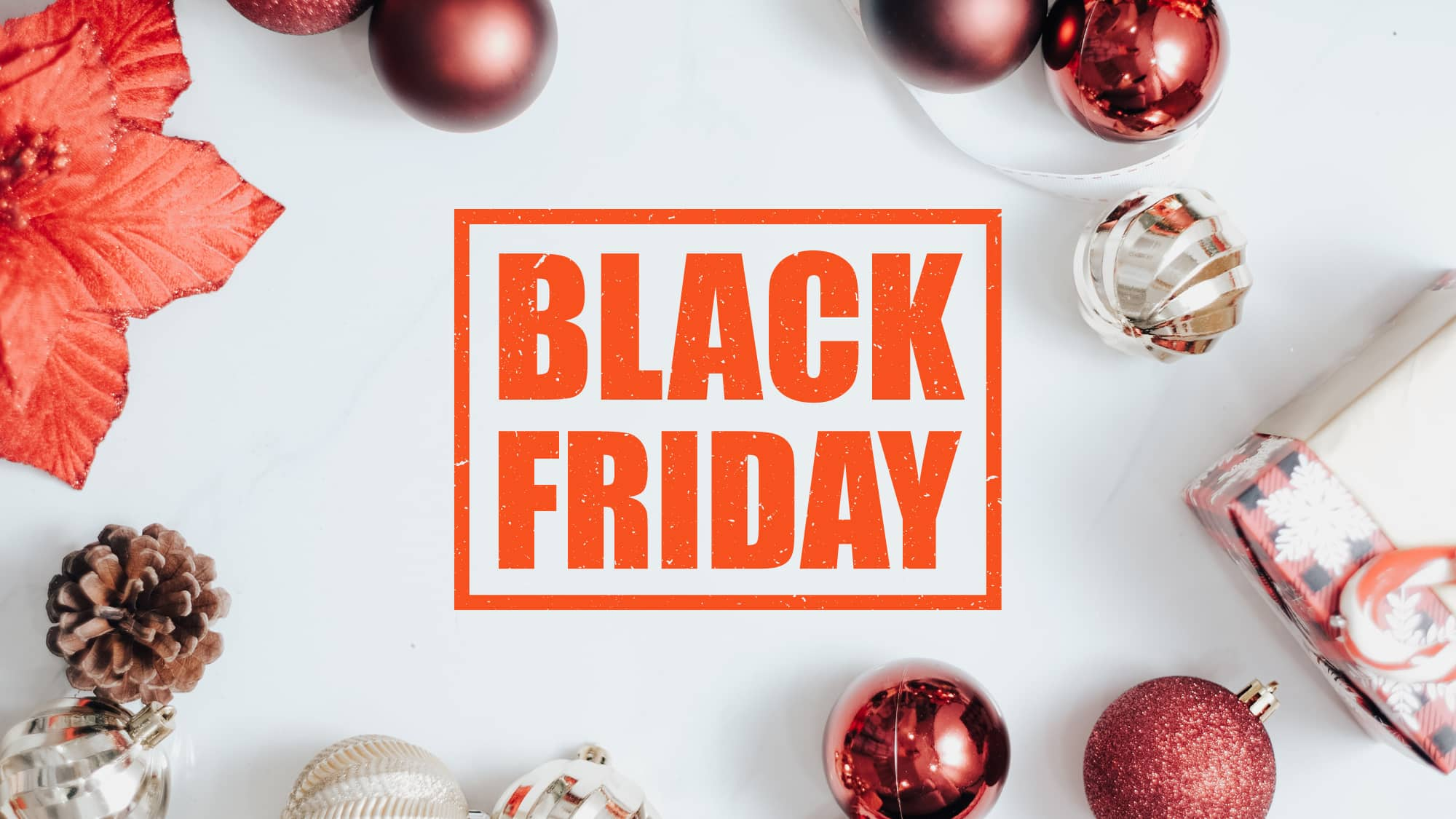 Sfondo natalizio e scritta "Black Friday"