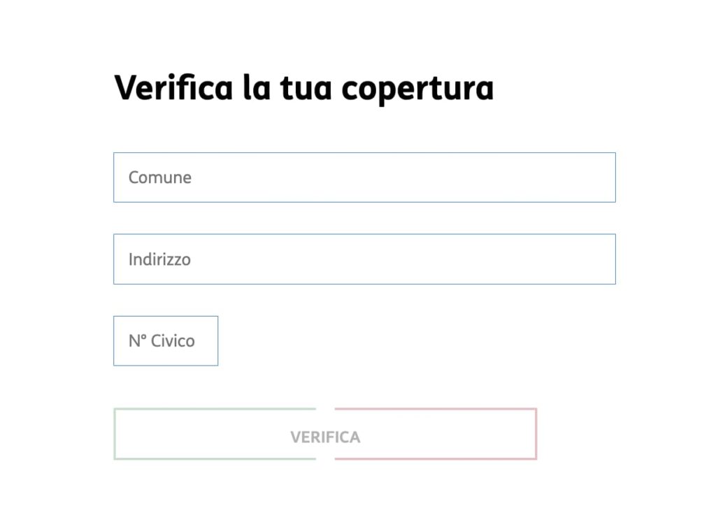 Verifica FiberCop. Modulo, screenshot dal sito