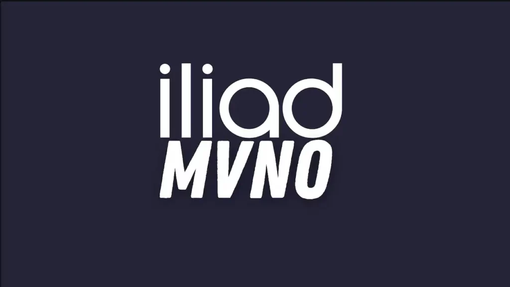 logo di Iliad più parola "MVNO" ovvero mobile virtual network operator