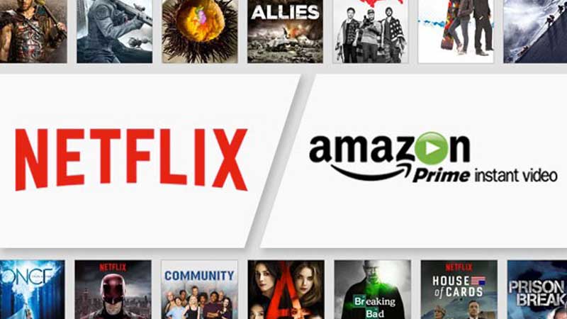 Loghi Netflix confronto con Amazon Prime Video Netflix vs Amazon Prime Video